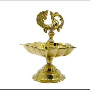 Brass panchmukhi peacock diya