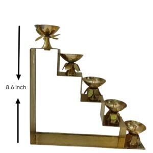 Brass 5 step diya pack of 2
