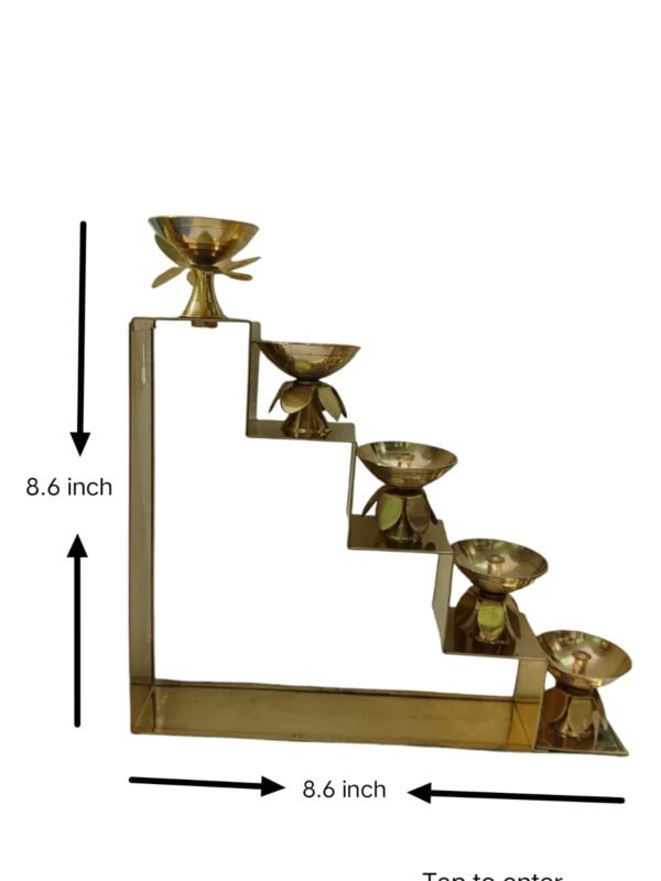 Brass 5 step diya pack of 2