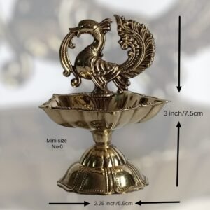 Pure brass panchmukhi peacock diya mini pack of 2