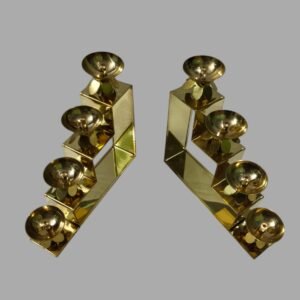 Brass 4 step diya pack of 2