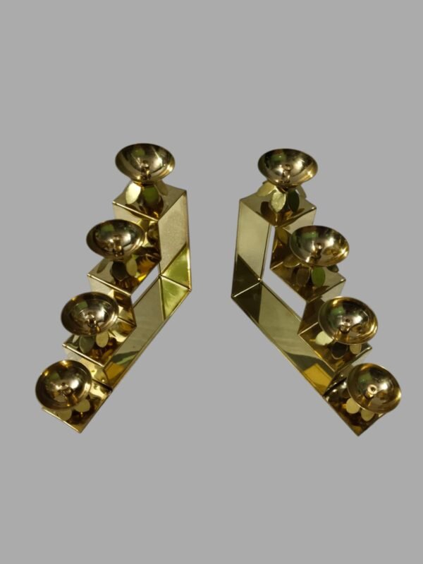 Brass 4 step diya pack of 2
