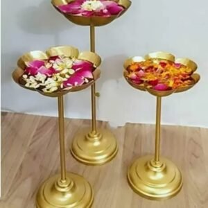 Decorative Urli Bowl Tealight Holder Stand | Urli Stand Set of 3 for Decoration | Floating Diya Stand Home Decor Decorative Showpiece | Urli Bowl for Diwali and Pooja (Set of 3) Decorative Urli Bowl Tealight Holder Stand | r (Set of 3)